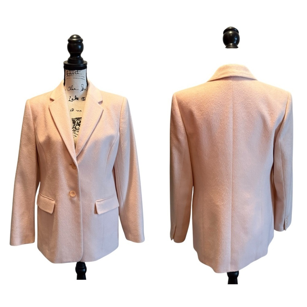 Talbots Blazer Jacket Angora Rabbit Hair Wool Light Baby Pink Size 8 NWOT Office - Picture 10 of 10